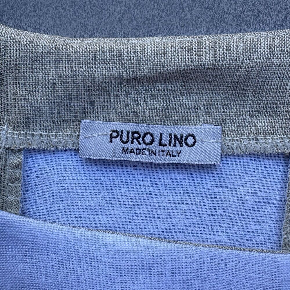 Puro Lino Size US 10 Oversized Tunic Top Made In Italy 100% Linen Lagenlook Boho - Picture 3 of 11